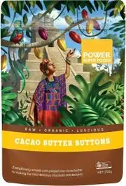 Power Super Foods Cacao Butter Buttons Raw Certified Organic 250g