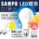 【2入組】SAMPO聲寶 13W LED燈泡E27 節能燈泡款【光色可選】