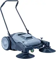 Industrial Floor Sweeper with 3 Brooms, 39 inch Cleaning Width, 39,000 Sq.ft per Hour, 14.5 gal Big Trash bin, Less Trips and Effort