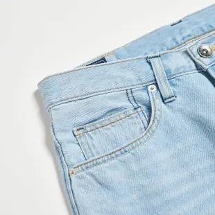 【EDWIN】男裝 加大碼 紅標 基本五袋牛仔短褲(漂淺藍)