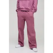 Mens Mauve Embossed Worldwide Wide Leg Jogger