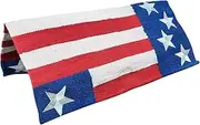 Derby Originals Equestrian Western Saddle Blanket 61-1512-PAT, Red/White/Blue, 32" x 32"