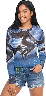 [RPLIFE] Halloween Witch Starry Mesh Sleeve Top, Printed Mesh Top S-XXL