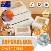Cupcake Box 2/4/6/12 Holes Window Face Muffin Wedding Party Gift Cup Cake Boxes