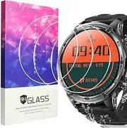 Blueshaweu Screen Protector Compatible with LIGE Smartwatch Men's 1.85 Inch FV13, 9H Hardness Tempered Glass Screen Protector [Pack of 3] Compatible with LIGE FV13 Smartwatch (HD)