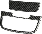 Trim Interior Car Center Console Gear Panel Cover Styling Trim For Porsche For 2018 Ashtray Cover Sticker(2pcs Carbon Fiber black)