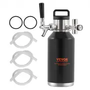 VEVOR Beer Growler Tap System, 64Oz 1.89L Mini Keg, 304 Stainless Steel Pressurized Beer Growler, Keg Growler with Pressure Display, CO2 Regulator Fau