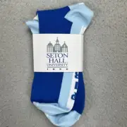 Seton Hall Pirates Socks Mens OSFA Blue White Colorblock University Pull On NEW