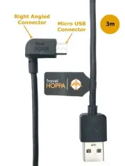 3m Right Angled Micro USB Charging Charger Sync Data Cable Lead TomTom Sat Nav