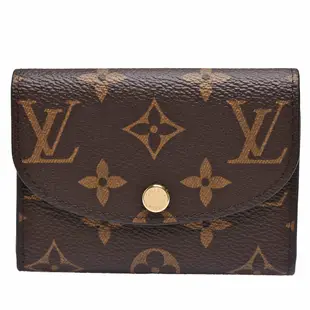 LV M41939 ROSALIE Monogram花紋信封式零錢包(金釦-紫紅色)