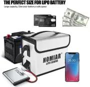 Homiar Fireproof Lipo Guard, Large Capacity (8.8"X5.9"X6.9") Battery Safe Bag