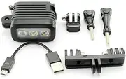 LED Diving Light with Dual Head Tripod Adapter 3 Environment Modes Fill-in Light for Go-Pro Hero 10/9/8/7/6/5 Action Camera Accessories