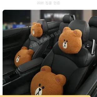 免運 LINE FRIENDS 卡通汽車頭枕 腰靠 車護頸載枕 可愛車內靠枕 車用座椅枕頭