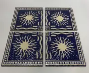 Lot Of 4! FRANK LLOYD WRIGHT STORER SQUARE BLOCK TILE 6" x 6" Motawi Tileworks