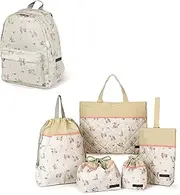 [COLORFUL CANDY STYLE] NU301700 Kindergarten Entrance School Entrance 6-Piece Set, Lesson Bag, Shoe Case, Drawstring Bag, Gymnastics Clothing Bag, Lunch Bag, Cup Bag, Small Items, Rucksack, Petit