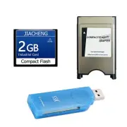 2GB CF Memory Card Compact Flash Card + CF-PCMCIA Adapter + SSK USB2.0 Reader