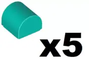 LEGO 5 New Dark Turquoise Blue Slopes Double Curved 1 x 1 x 2/3 49307 TQ22