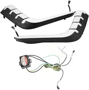 Front Bumper Fog Lamps DRL Driving Signal Lights, Dual Color White DRL Daytime Running Light, LED Front Bumper DRL and Yellow Turn Signals Light