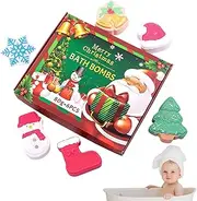 Christmas Bath Ball Set,Relaxing Bath Balls | Natural Bubble Bath Balls, Colorful Fizzy Bath Balls, Scented Shower Balls for Kids Adults
