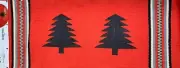 REGAL COMFORT EVERGREEN TREE TABLE RUNNER RED