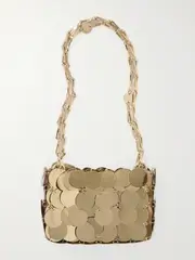 [RABANNE] RABANNE - Sparkle Nano Paillette-embellished Metallic Twill Shoulder Bag - Gold - One size One size Gold