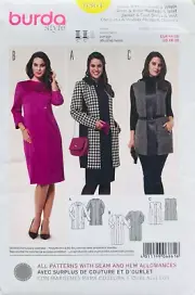 BURDA 6861 SIZE 18 20 22 24 26 28 30 JACKET COAT-DRESS VEST UC/FF