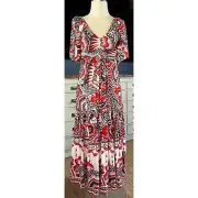 NWT New $180 Anthropologie Whimsical Tiered Cat Maxi Long Dress XXS