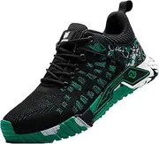 [BIAJIAZHUA] Steel Toe Shoes Anti-Puncture Anti-Smash, Safety Shoes for Men Composite Toe Lightweight Anti-Colision, Steel Toe Boots for Men Working Boots Comfortable Breathable(Green,5.5)