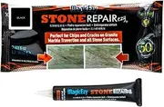 MagicEzy Stone Repair Ezy: (Black) Marble, Granite, Quartz Countertop Chip Repair Kit | Stone Fix, Laminate, Corian, Travertine| Super Strong Seam Filler