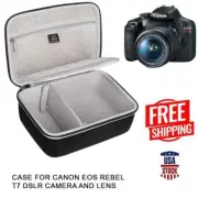 Durable Hard Storage Travel Case for Canon EOS Rebel T7 DSLR New Camera and Lens