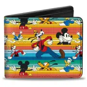 Disney Mickey and Friends Rainbow Stripes Bifold Wallet Buckle Down