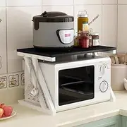 Microwave Oven Rack, Wooden Kitchen Counter Shelf About, Maximum Load 132lb/60kg, 2-Tier Kitchen Appliance Organize for Space Saving,Microwave Shelf(Color:G)