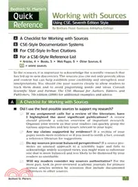 Working with Sources Using CSE, Seventh Edition Style