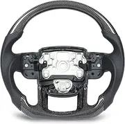 Steering Wheel, Compatible with Sport L494 2014‑2022, Carbon Fiber Driving Wheel, Perforated Leather Steering Wheel Replacement
