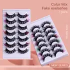 7 Pairs/set False Eyelashes Set Colored Prom Accessory Beauty False Eye Lash