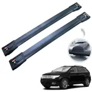 Black Aero Style Roof Rack Cross Bars Pair for 07-14 Ford Edge Raised Rails