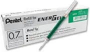 Pentel Refill Ink for BL57/BL77 EnerGel Liquid Gel Pen, 0.7 mm Metal Tip, Green Ink (Box of 12)