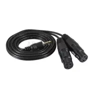 1.5M 3.5mm TRS Plug to Dual XLR Female Stereo Audio Y-Adapter Cable