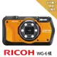 【快】RICOH 理光 WG-6 全天候耐寒耐衝擊防水相機*(平行輸入)-橘色