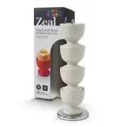 NEW ZEAL STACK AND STORE EGG CUPS 4PCS SET - ASSORTED COLOURS