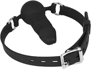 Silicone Realistic Dildo Gag with Ball, Adjustable Strap on Mouth Gag for SM