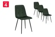 Set of 4 Shangri-La Dover Dining Chairs (Green, Velvet)