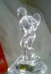 RCR Beautiful Lead Crystal Man Male TENNIS PLAYER NEW NIB Made in Italy