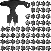 [Shappy] 51 Pcs Golf Shoe Spikes Replacements Set 50 Golf Shoe Cleats with 1 Black Golf Cleats Spanner Metal Thread Screw 6 mm Dia Golf Cleats Replacement for Cricket Shoe Golf Player Golf Lover