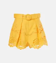 [Zimmermann] Zimmermann Pop broderie anglaise linen shorts AU 6 yellow
