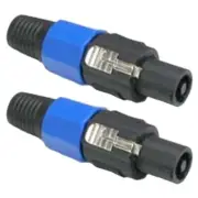 2x SpeakON Male 4 Pole Connector Head Line Plug Audio Speaker Cable Amp Adapter