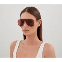 在飛比找momo購物網優惠-【GUCCI 古馳】水銀面 太陽眼鏡 GG1436S(金色)