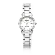 Eclipse Crystal Set Mother of Pearl Dial Silver Tone Watch