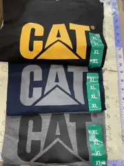 3X Cat CATERPILLAR Premium Cotton Crew Men T-shirt BLK-NVY-GRY Sz XL USA