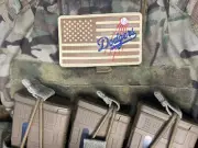 Military Combat American Flag Los Angeles Dodgers PVC Patch W Vlcro